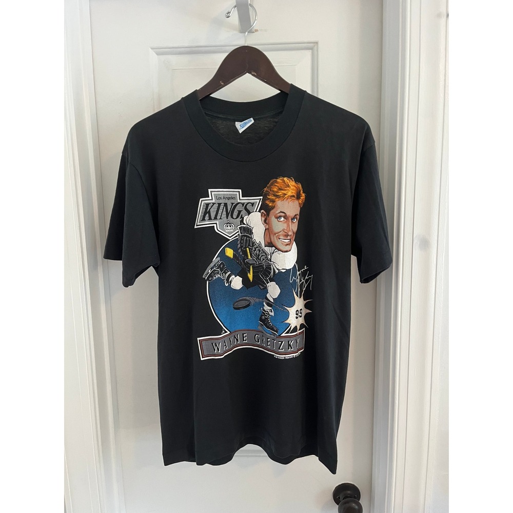 Vintage 1988 Wayne Gretzky LA Kings Salem Sportswear T-Shirt Black Large Single